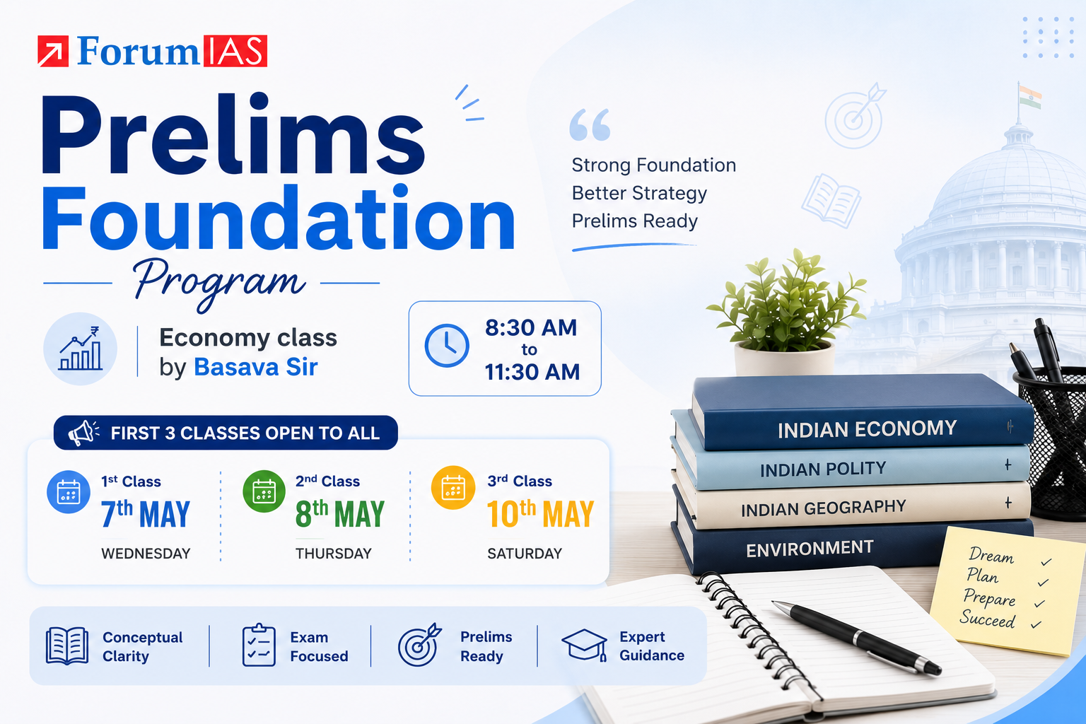 Prelims Foundation Program 2027 | 3 Open Classes by Basava Sir
